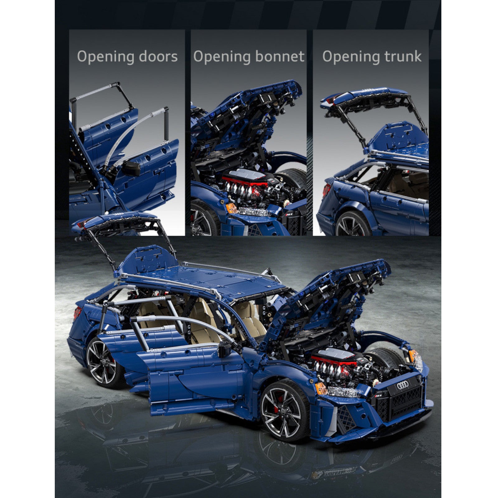 CaDA Audi RS6 Avant (2019) 1:8 Brick Set Model 4663 Pieces Car Model Kit C61515W Alternate 5