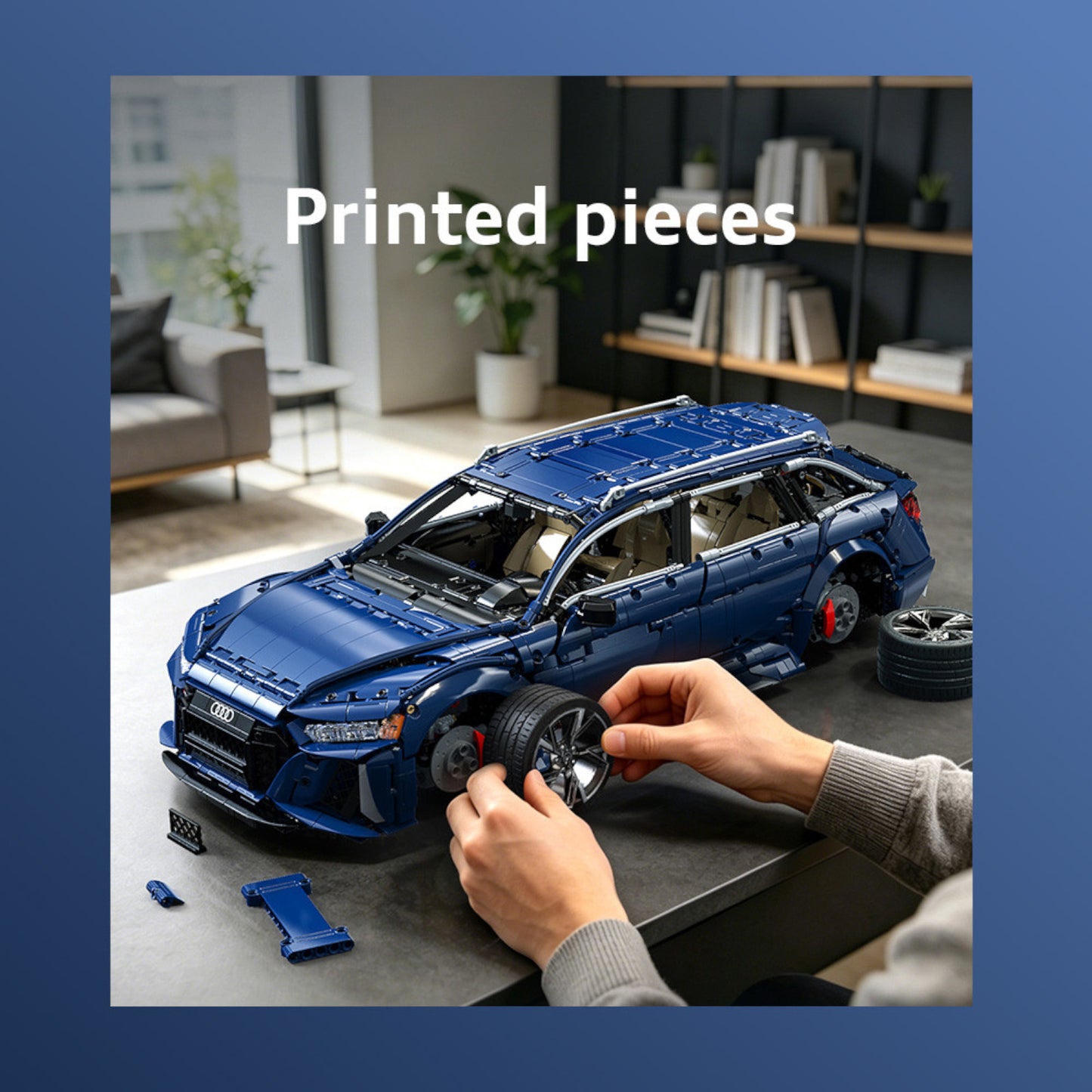 CaDA Audi RS6 Avant (2019) 1:8 Brick Set Model 4663 Pieces Car Model Kit C61515W Alternate 6