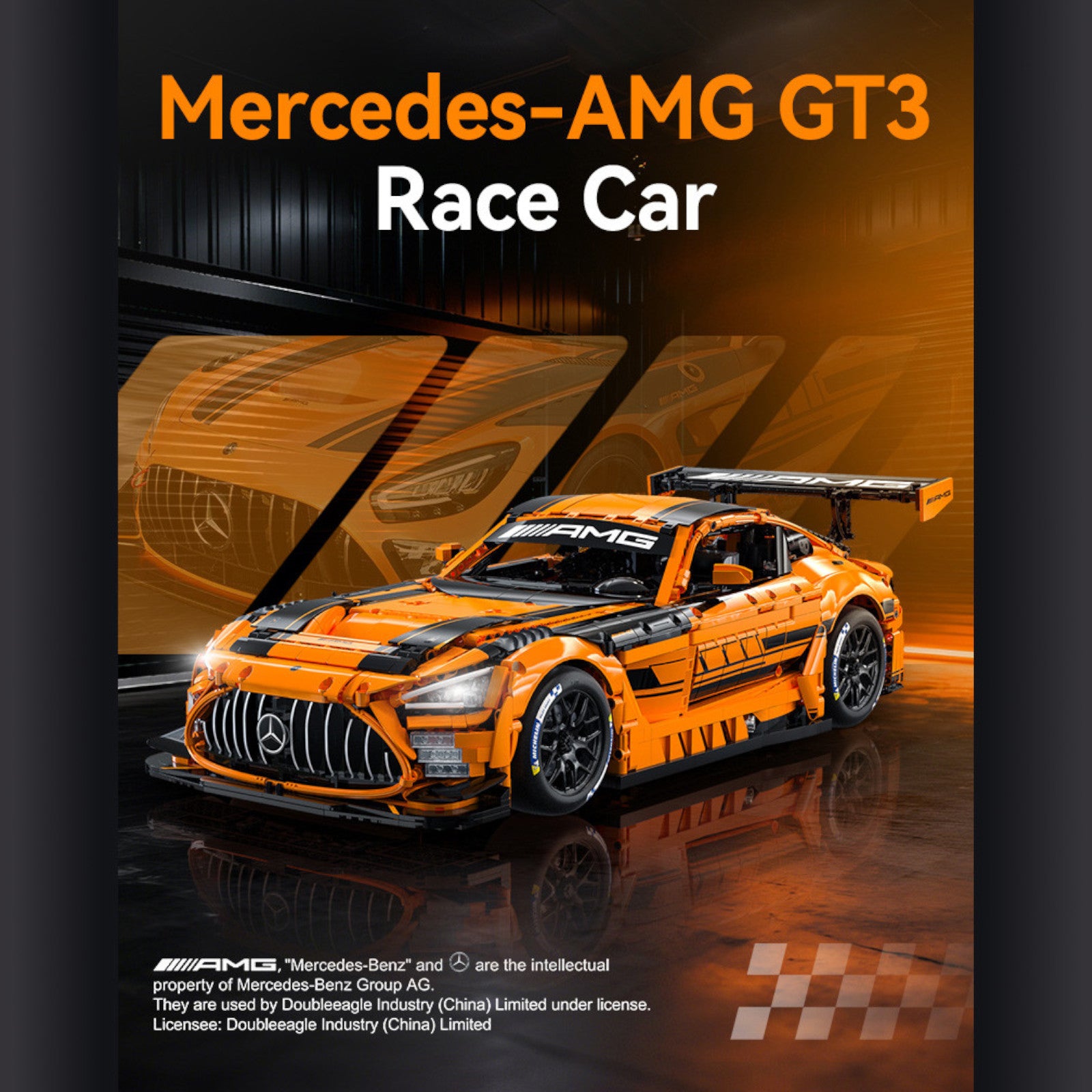 CaDA Mercedes-AMG GT3 5466 Pieces 1:8 3D Puzzle C64008W Alternate 5