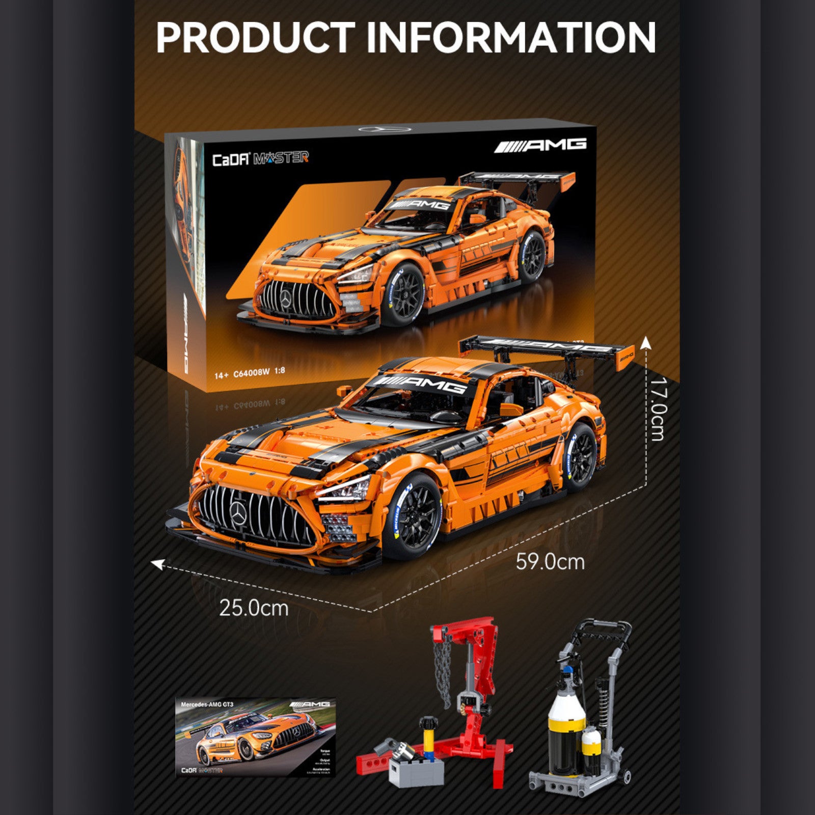 CaDA Mercedes-AMG GT3 5466 Pieces 1:8 3D Puzzle C64008W Alternate 6