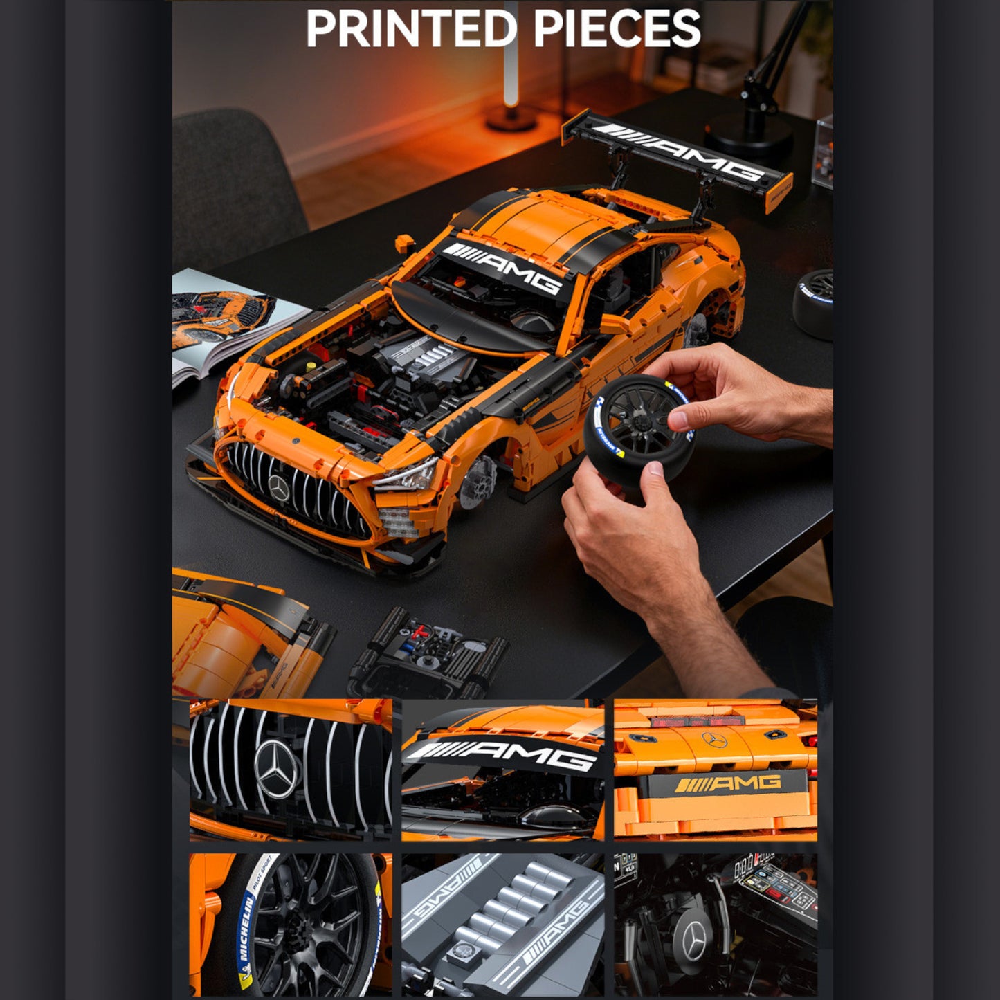 CaDA Mercedes-AMG GT3 5466 Pieces 1:8 3D Puzzle C64008W Alternate 7