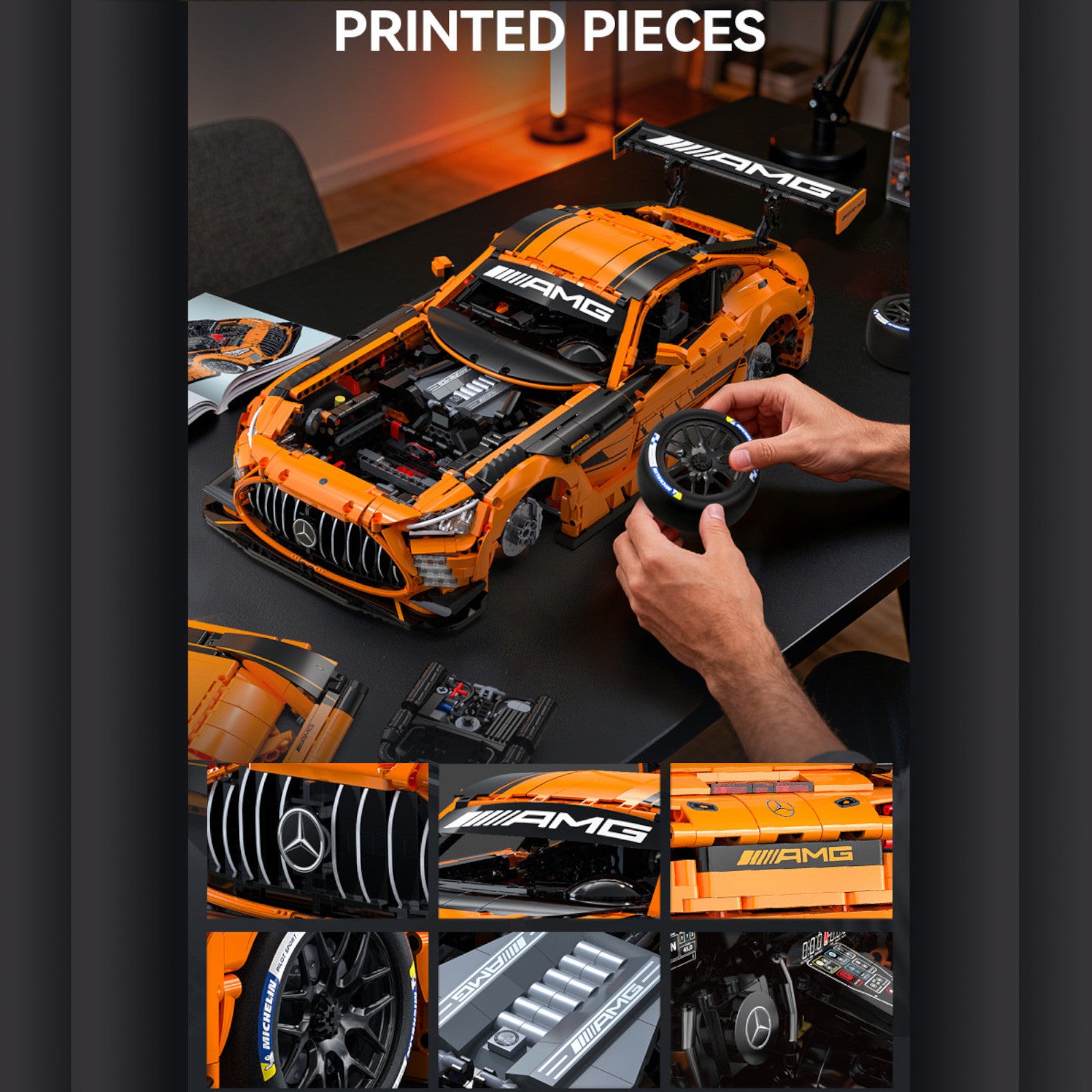 CaDA Mercedes-AMG GT3 5466 Pieces 1:8 3D Puzzle C64008W Alternate 7