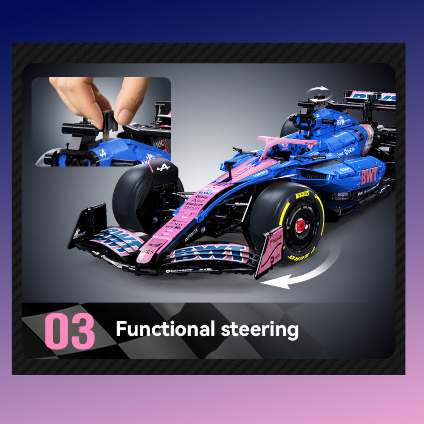 CaDA 1:8 BWT Alpine F1 Team A525 Racing Car 2173 pcs 3D Puzzle Alternate 10