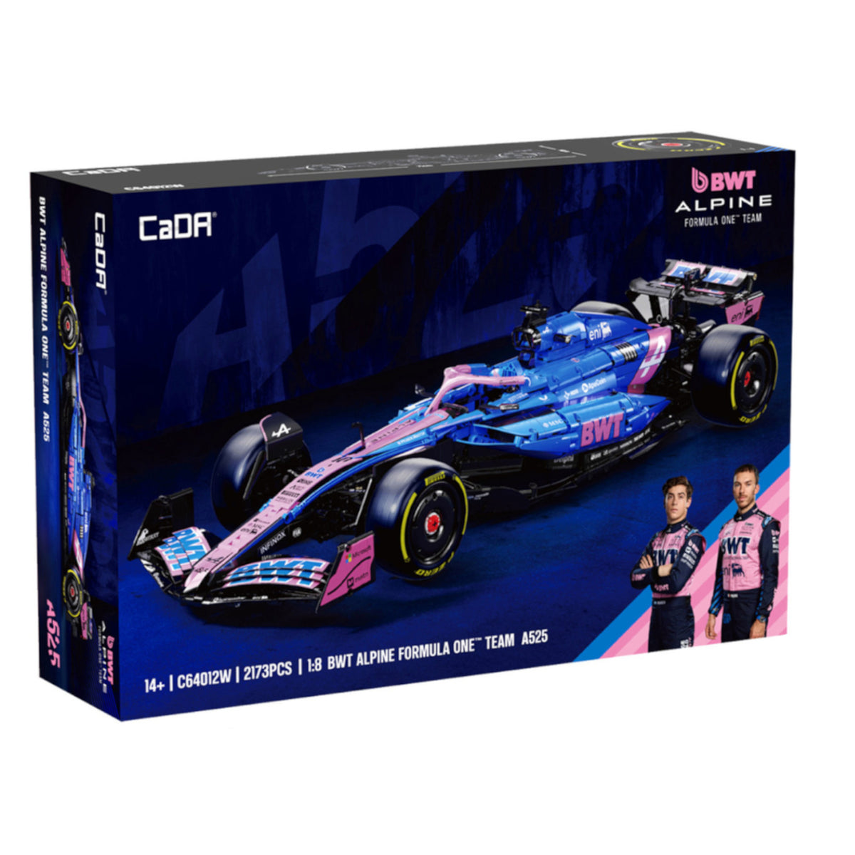 CaDA 1:8 BWT Alpine F1 Team A525 Racing Car 2173 Pieces Brick Set 3D Model C64012W