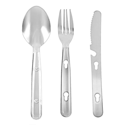 Coghlan's Chow Kit Stainless Steel Knife Fork & Spoon Camping Cutlery Tableware Set