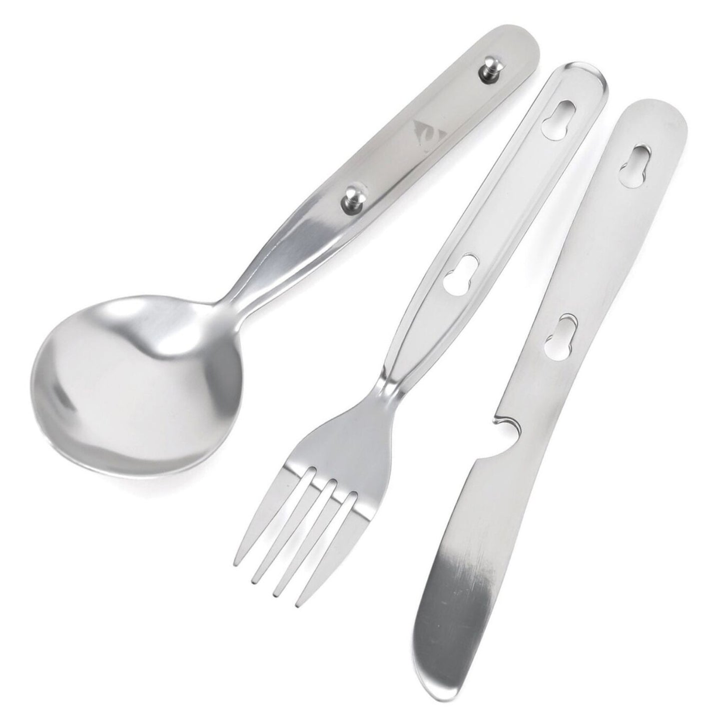 Coghlan's Chow Kit Stainless Steel Knife Fork & Spoon Camping Cutlery Tableware Set