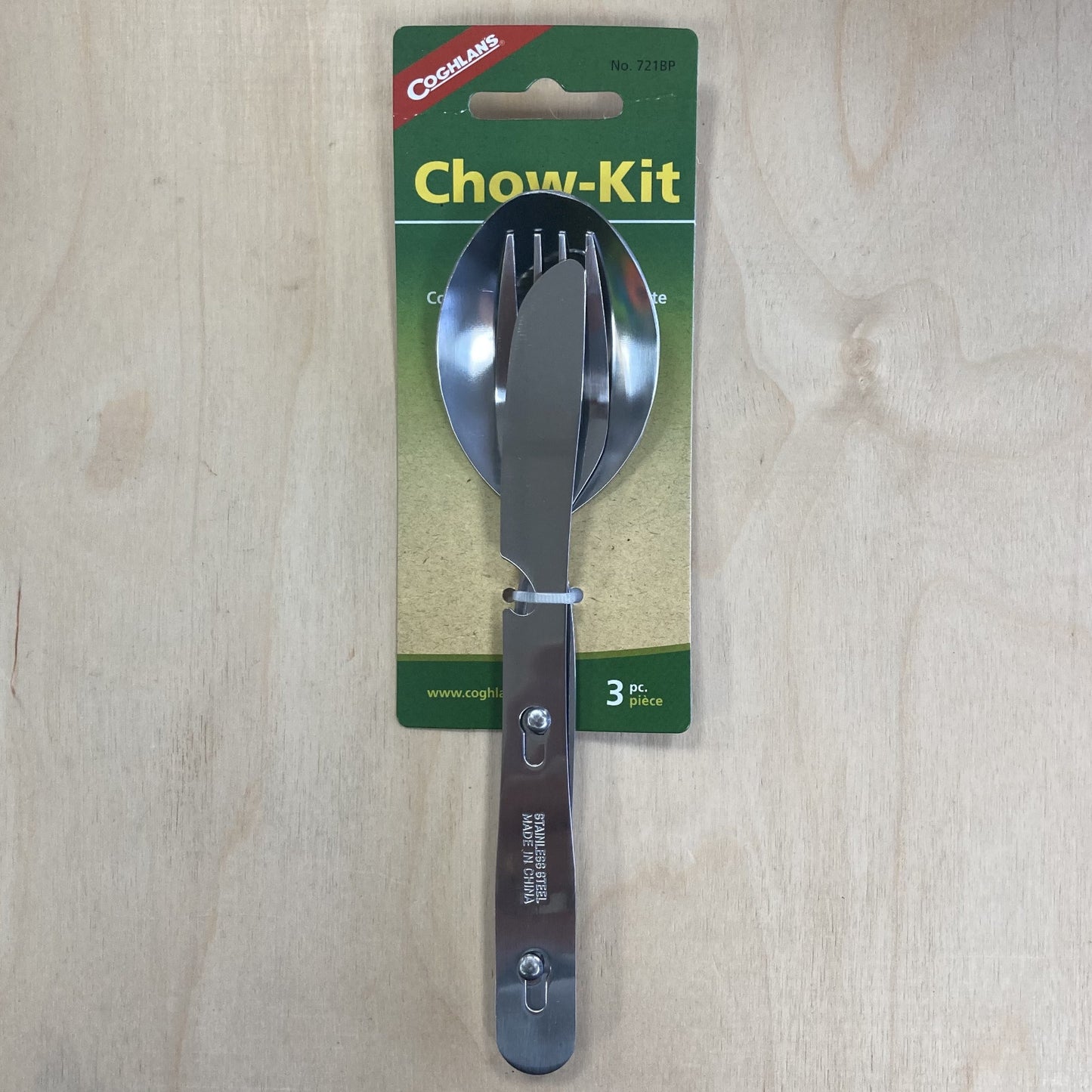 Coghlan's Chow Kit Stainless Steel Knife Fork & Spoon Camping Cutlery Tableware Set