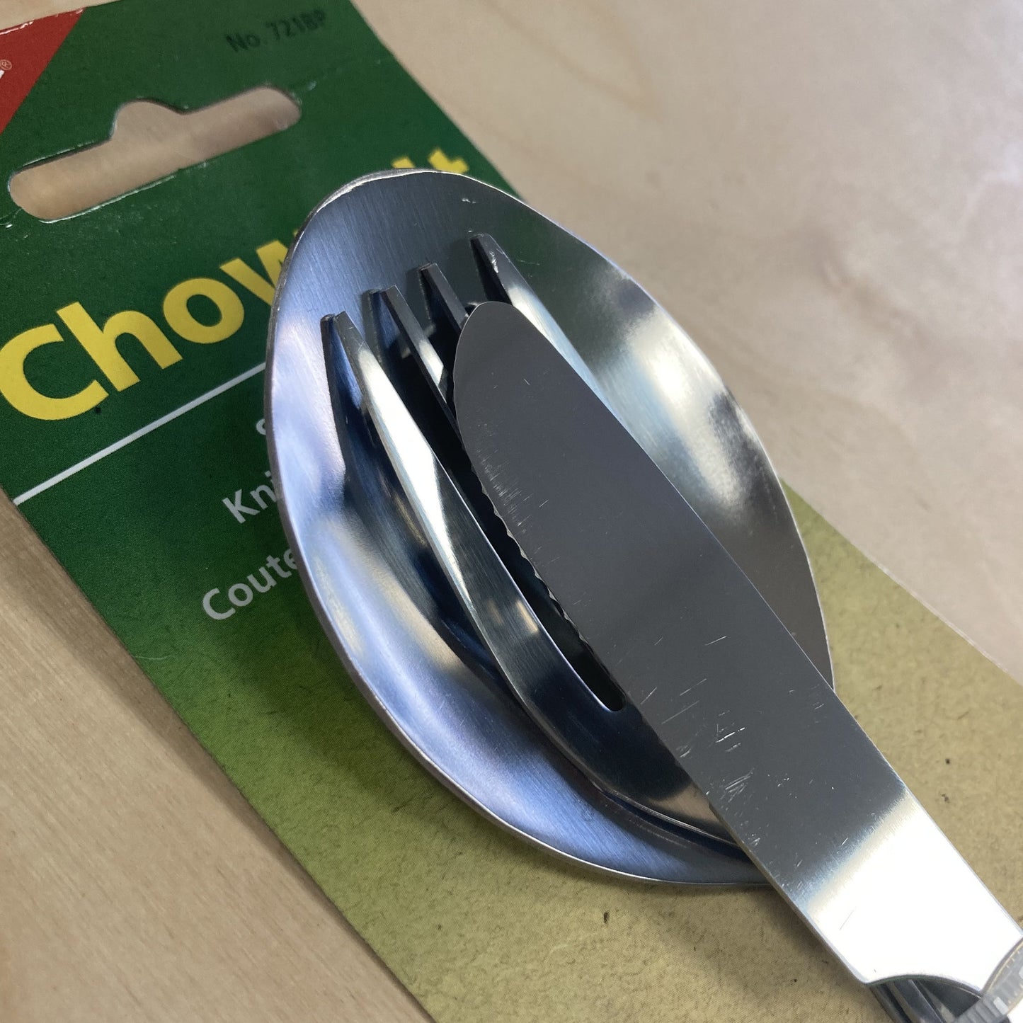 Coghlan's Chow Kit Stainless Steel Knife Fork & Spoon Camping Cutlery Tableware Set