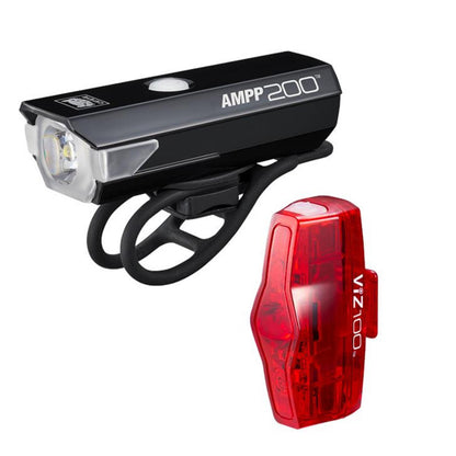 Cateye AMPP 200 / Viz 100 USB-C Front & Rear Bike Light Set