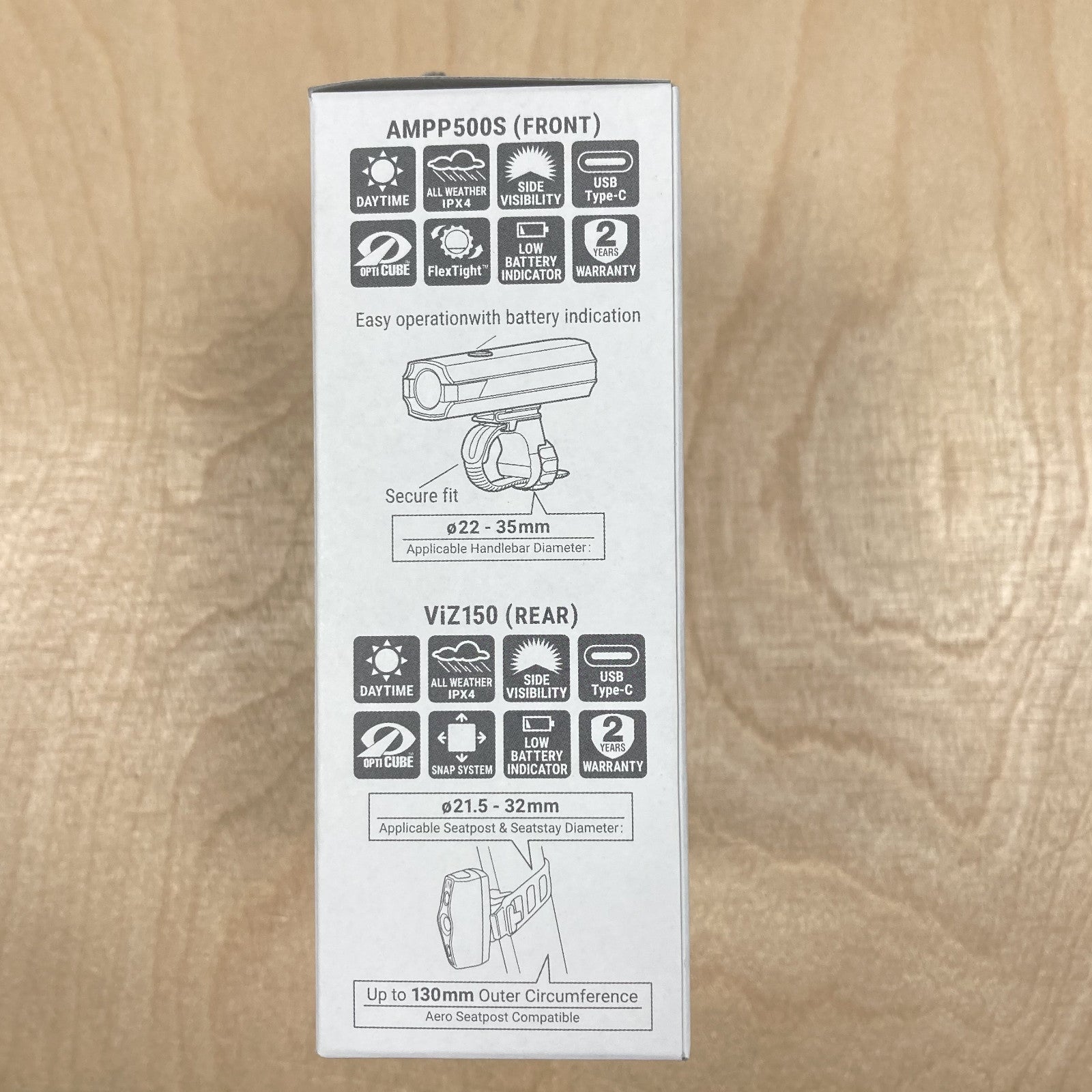 Cateye AMPP 500S / Viz 150 Front & Rear Bike Light Set Alternate 6