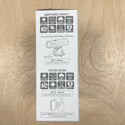 Cateye AMPP 500S / Viz 150 Front & Rear Bike Light Set Alternate 6