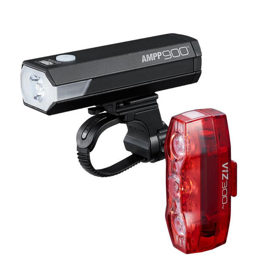 Cateye AMPP 900 / Viz 300 USB-C Front & Rear Bike Light Set