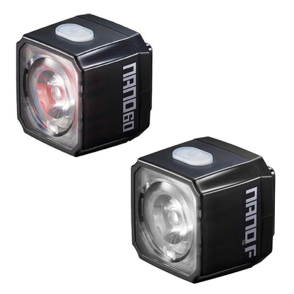 Cateye Nano-F / Nano 60 New Front & Rear Bike Light Set