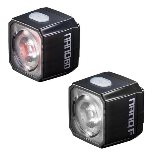 Cateye Nano-F / Nano 60 New Front & Rear Bike Light Set