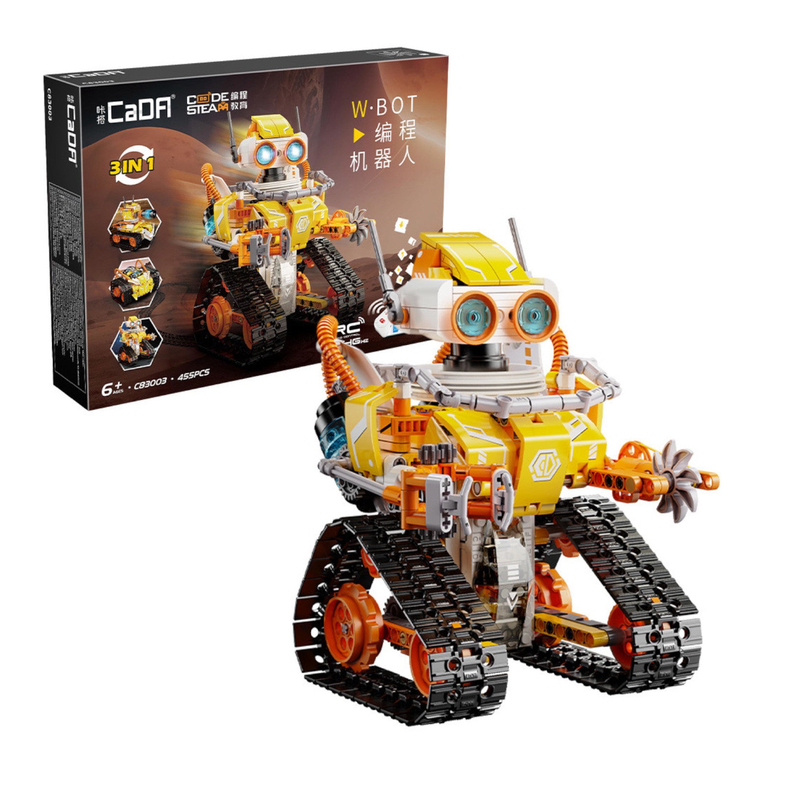 CaDA W-Bot Code Robot 3-in-1 3D Puzzle 455 Pieces C83003W