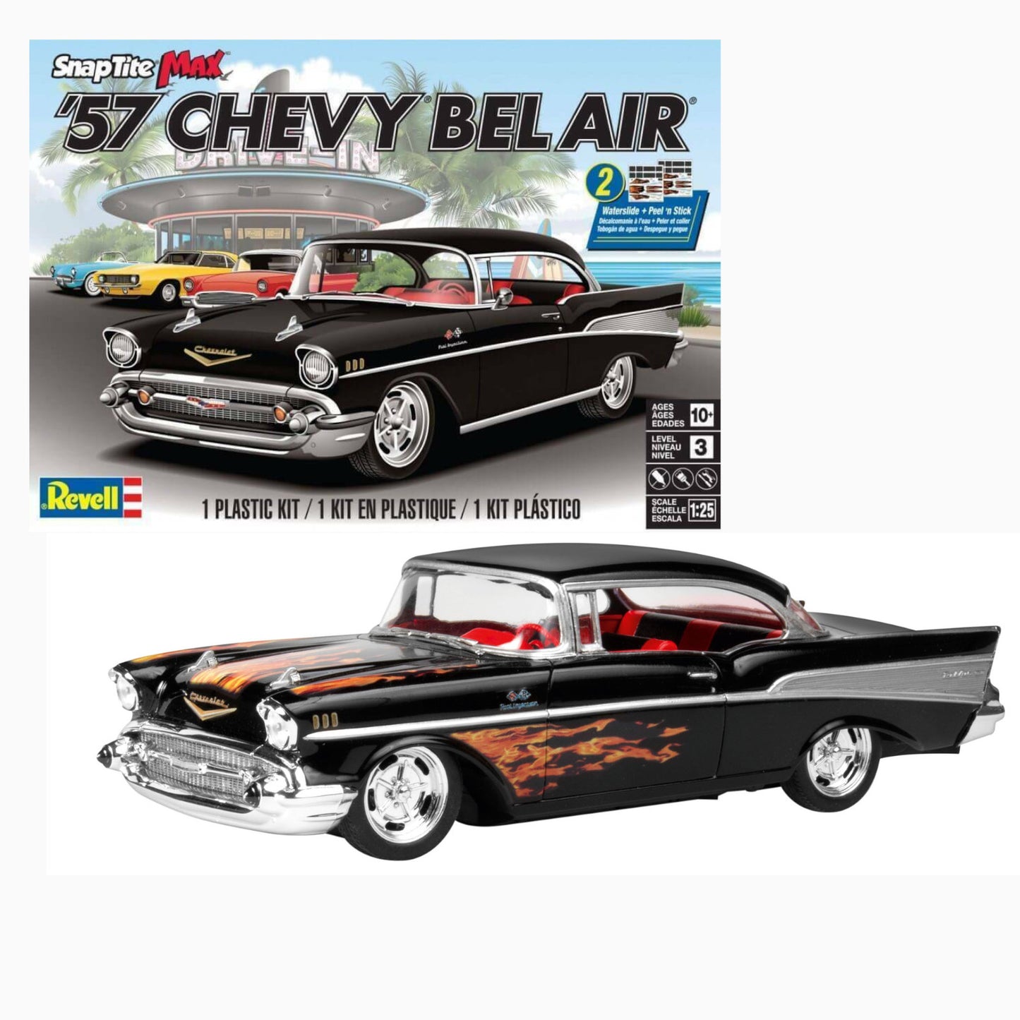 Revell 1957 Chevy Bel Air Small Block Snap Tite Max Car Model Kit 11529
