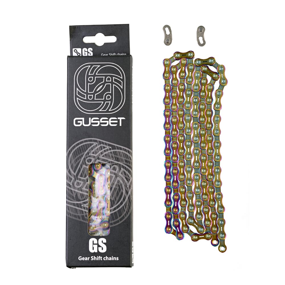 Gusset Oil Slick GS-10 1 1/128" 10 Speed Bike Chain