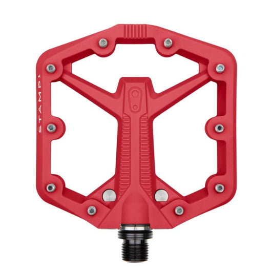 Crank Brothers Stamp 1 V2 Gen 2 Large 9/16 Inch Platform Bike Pedals Red Large
