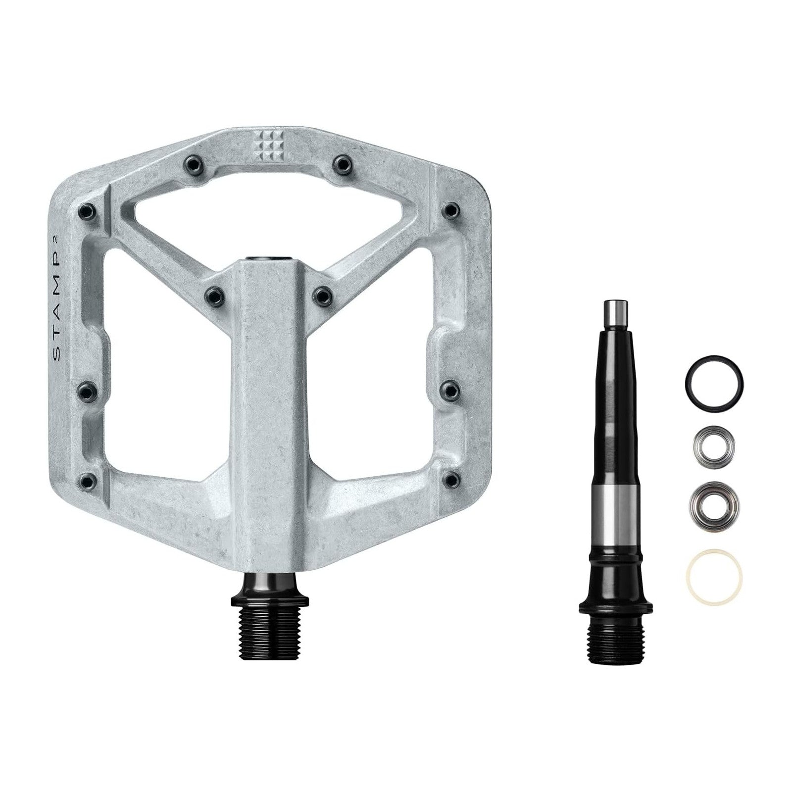 crankbrothers stamp 2 pedals Crank Brothers Stamp 2 V2 Gen 2 Raw Large 9/16 Inch Platform Bike Pedals