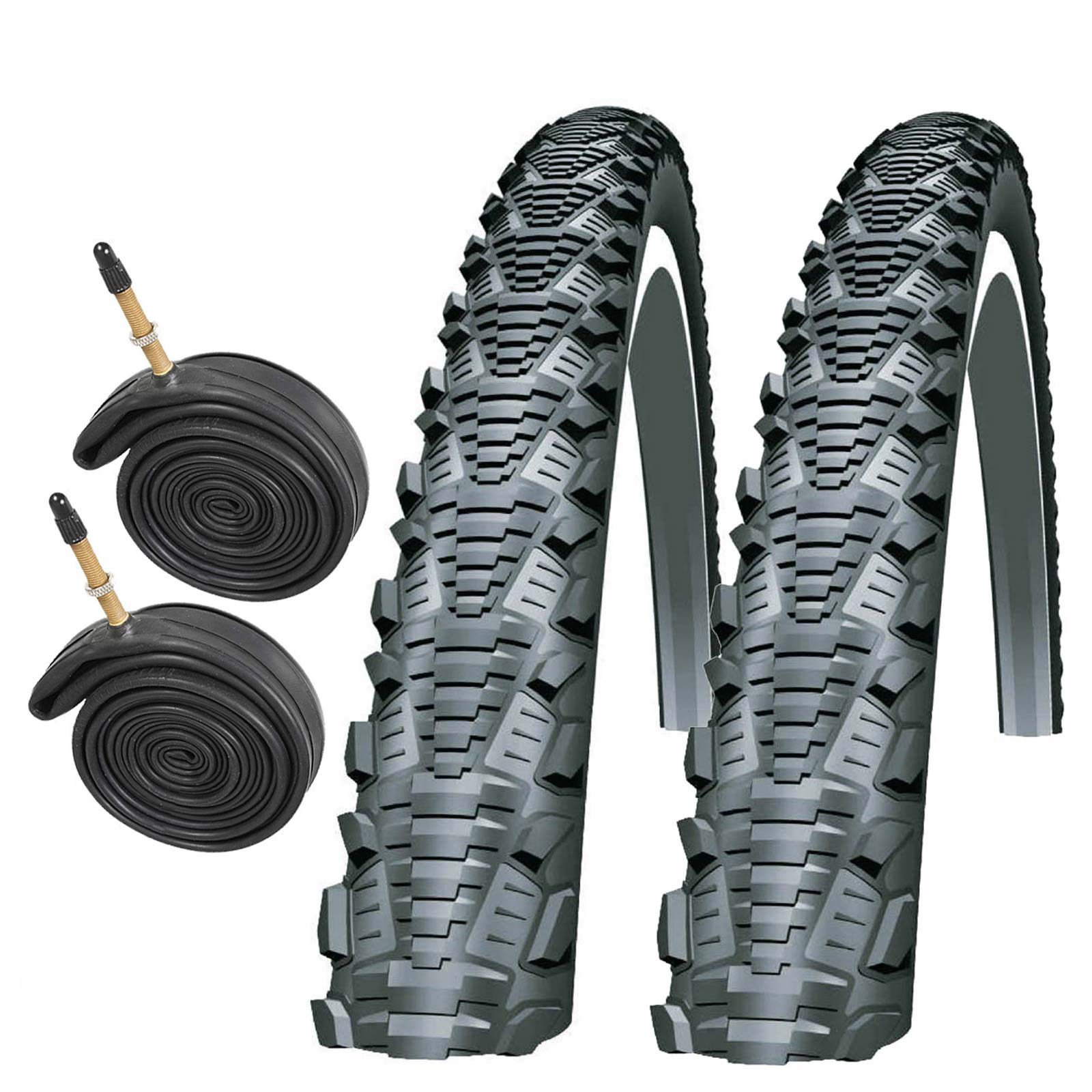 Schwalbe CX Comp 26 x 2.00" Tyres and Presta Tubes 26 Inch Bike Tyre
