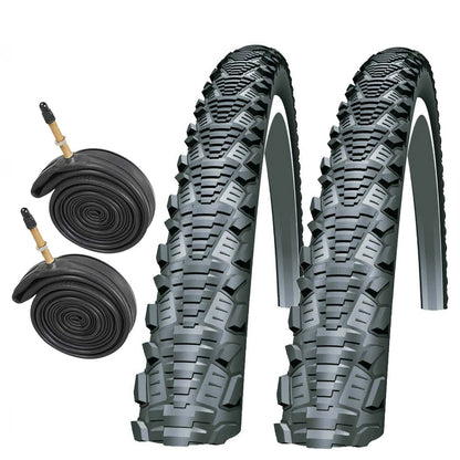 Schwalbe CX Comp 26 x 2.00" Tyres and Presta Tubes 26 Inch Bike Tyre