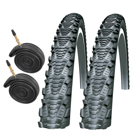 Schwalbe CX Comp 26 x 2.00" Tyres and Presta Tubes 26 Inch Bike Tyre