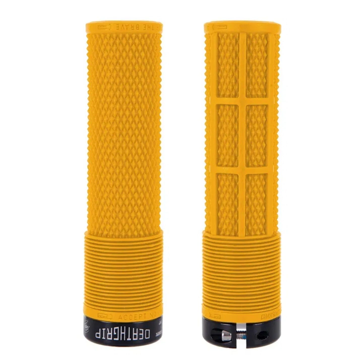 DMR Brendog Deathgrip Thick Gul Yellow Bike Handlebar Grips Gul Yellow Thick Flangeless