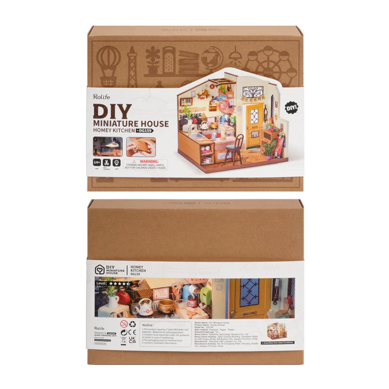 Rolife Cozy Kitchen DIY Miniature House Kit DG159 3D Puzzle Alternate 3