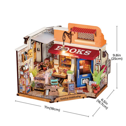Rolife Corner Bookstore DIY Miniature House Kit DG164 3D Puzzle Alternate 4