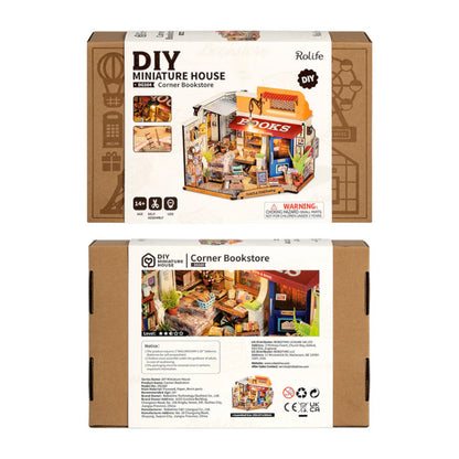 Rolife Corner Bookstore DIY Miniature House Kit DG164 3D Puzzle Alternate 3