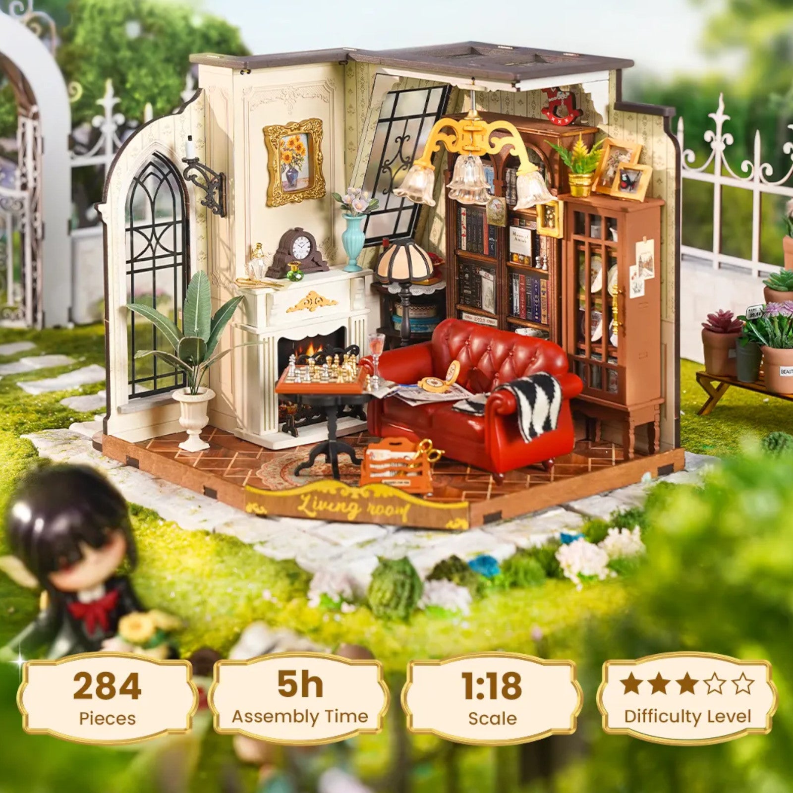 Rolife Catherine’s Living Room DIY Miniature House DG175 3D Puzzle Alternate 7