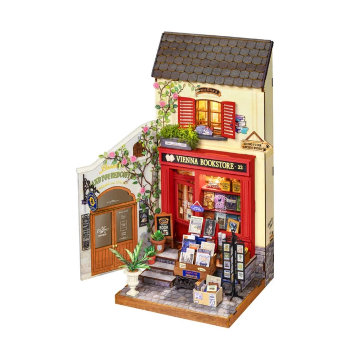 Rolife Vienna Bookstore DIY Miniature House DG183 3D Puzzle
