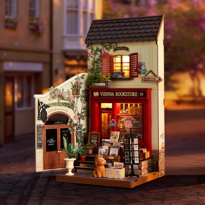 Rolife Vienna Bookstore DIY Miniature House DG183 3D Puzzle Alternate 4