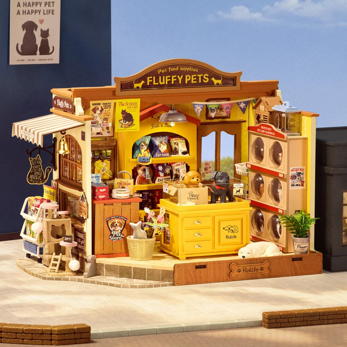 Rolife Fluffy Friends Store DIY Miniature House DG185 3D Puzzle Alternate 1