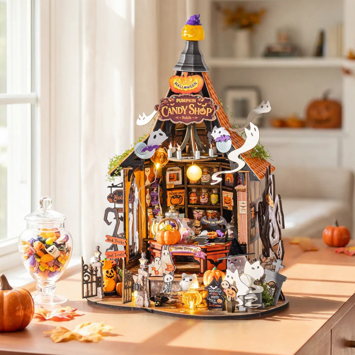 Rolife Haunted Candy House DIY Miniature House DG186 3D Puzzle Alternate 1