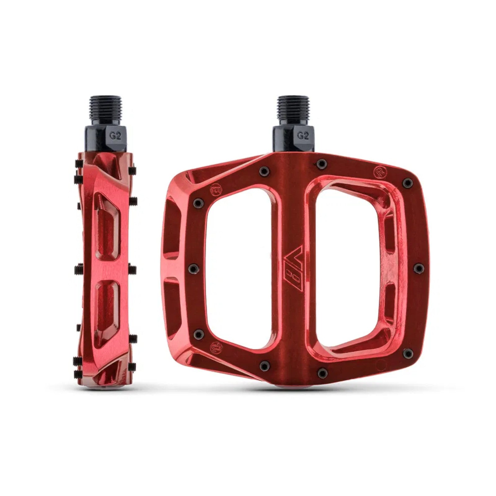 DMR V8 Electric Red 9/16 Inch Platform Bike Pedals