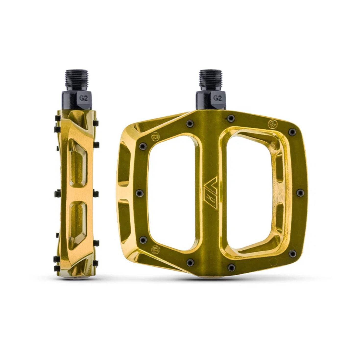 DMR V8 Fools Gold 9/16 Inch Platform Bike Pedals