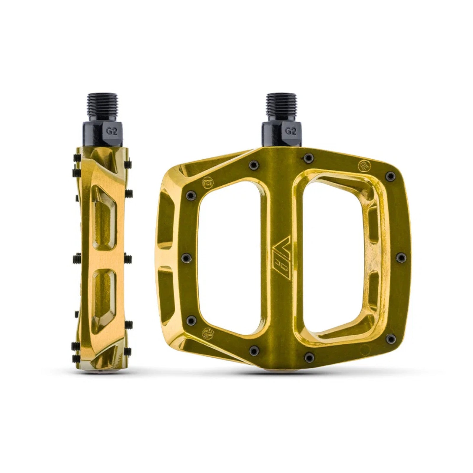DMR V8 Fools Gold 9/16 Inch Platform Bike Pedals