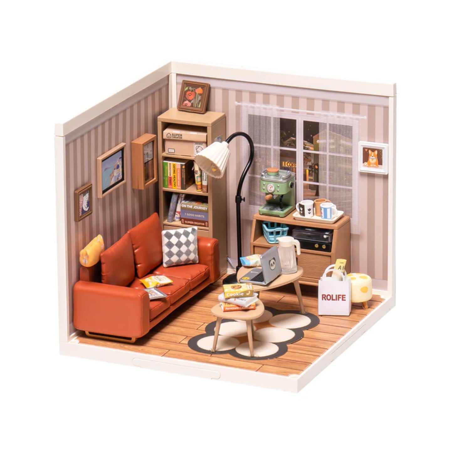 Rolife Cozy Living Lounge Super Creator DIY Minature House DW007 3D Puzzle