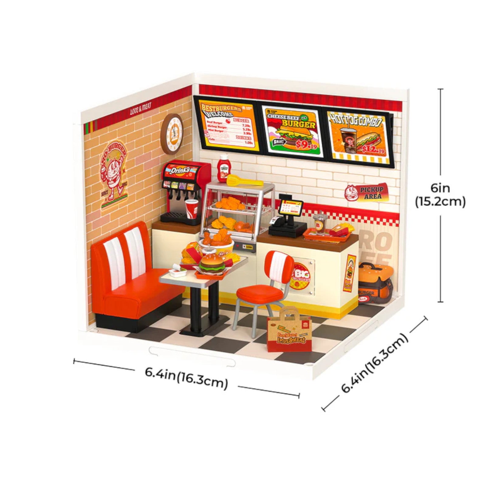 Rolife Yum Yum Burgers Super Creator DIY Miniature House DW010 3D Puzzle Alternate 4