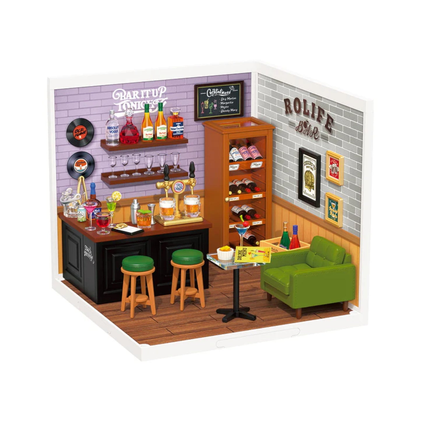 Rolife Leisurely Cheers Bar Super Creator DIY Miniature House DW012 3D Puzzle