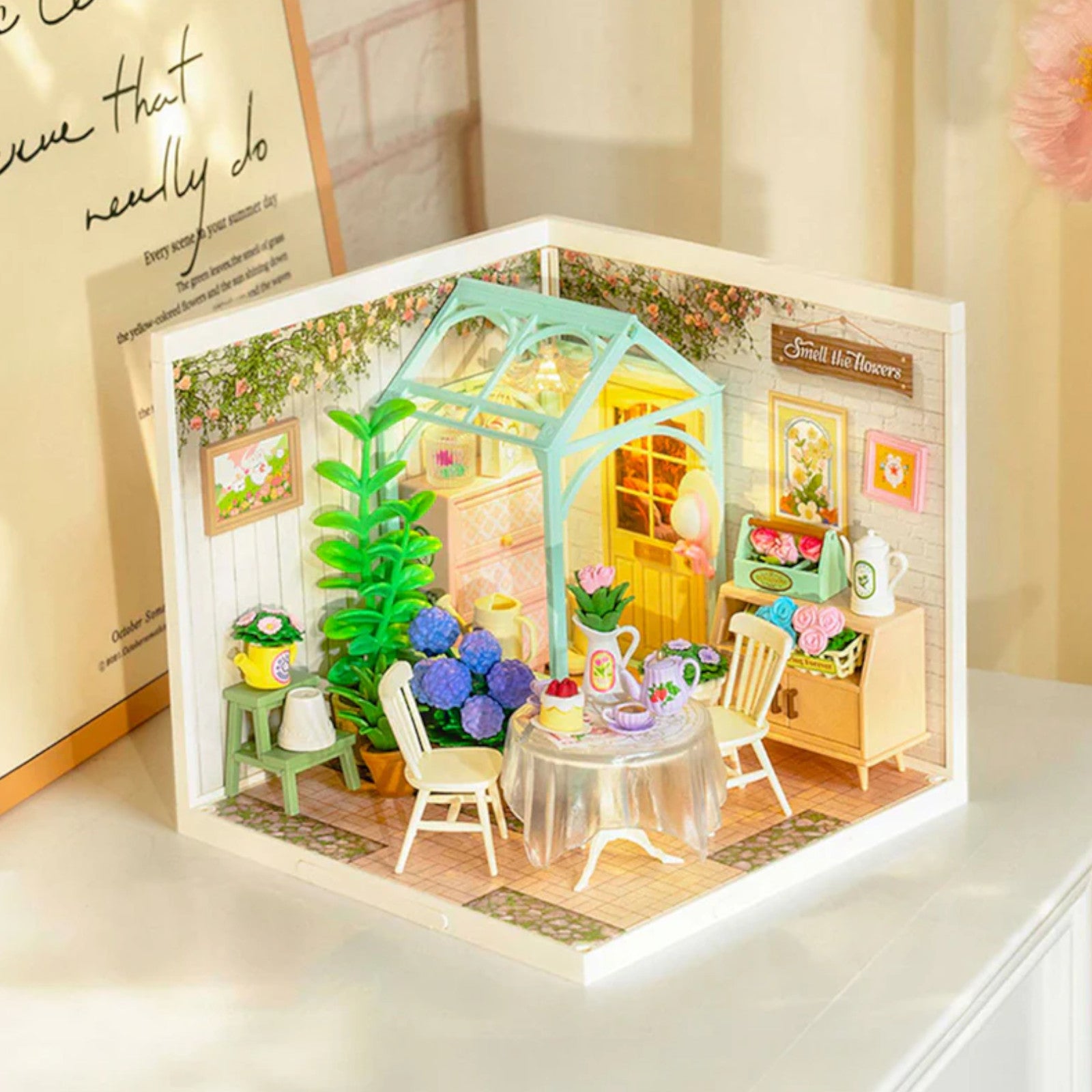 Rolife Blooming Tea Garden Super Creator DIY Miniature House DW013B 3D Puzzle Alternate 2