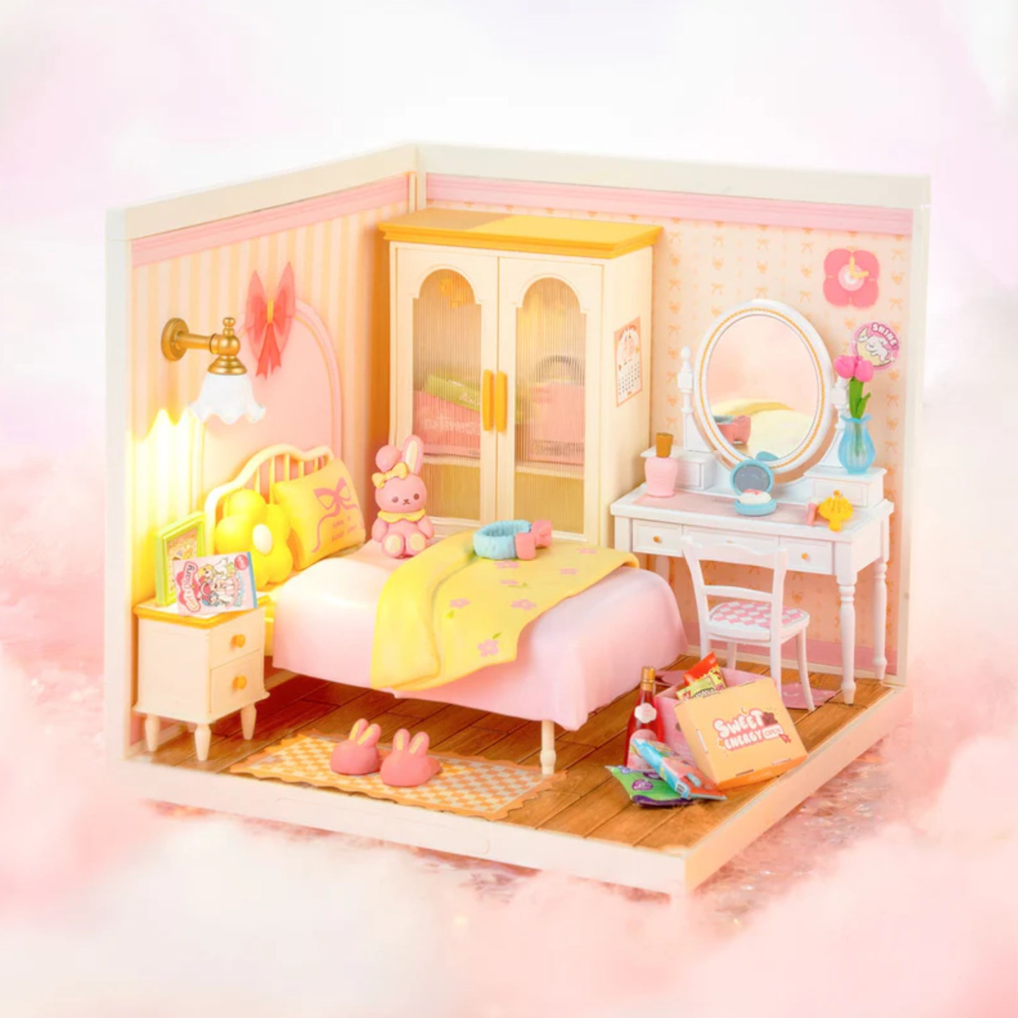 Rolife Lovely Pink Bedroom Super Creator DIY Miniature House DW016 3D Puzzle Alternate 3