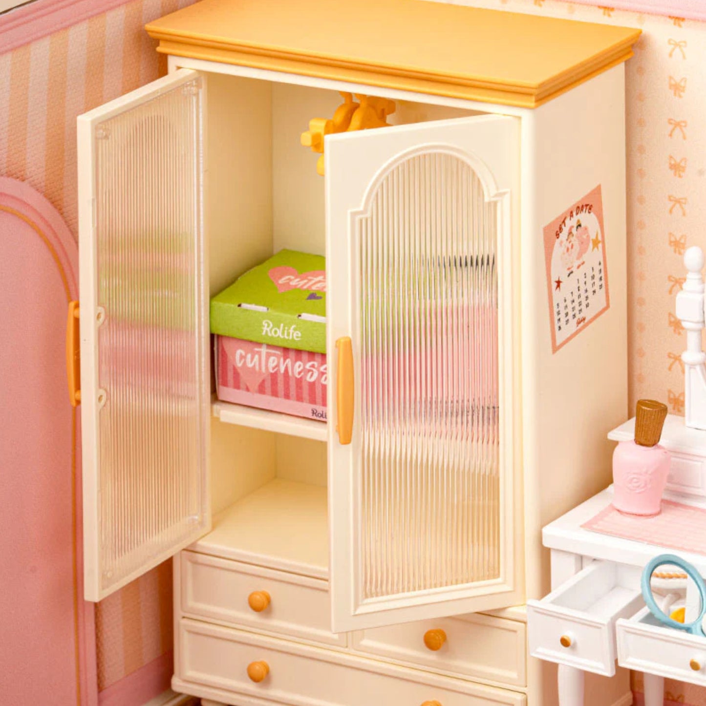 Rolife Lovely Pink Bedroom Super Creator DIY Miniature House DW016 3D Puzzle Alternate 2