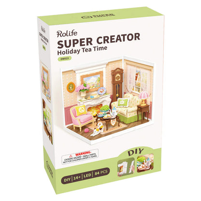 Rolife Holiday Tea Time DIY Miniature House 3D Puzzle DW023
