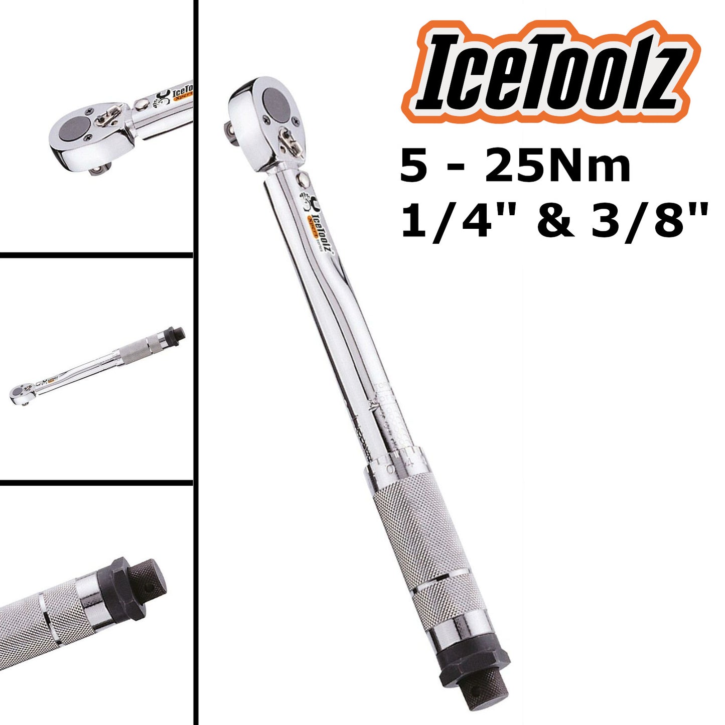 IceToolz 5-25NM Precision Torque Wrench With 1/4" & 3/8" Driver Alternate 1