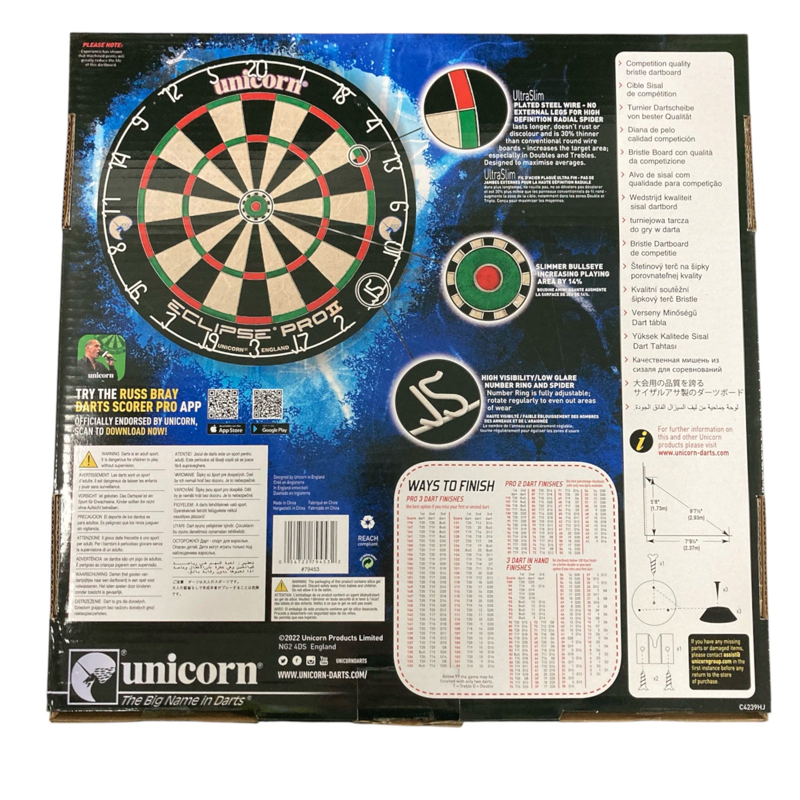 Unicorn Eclipse Pro 2 Bristle PDC Dartboard Alternate 3