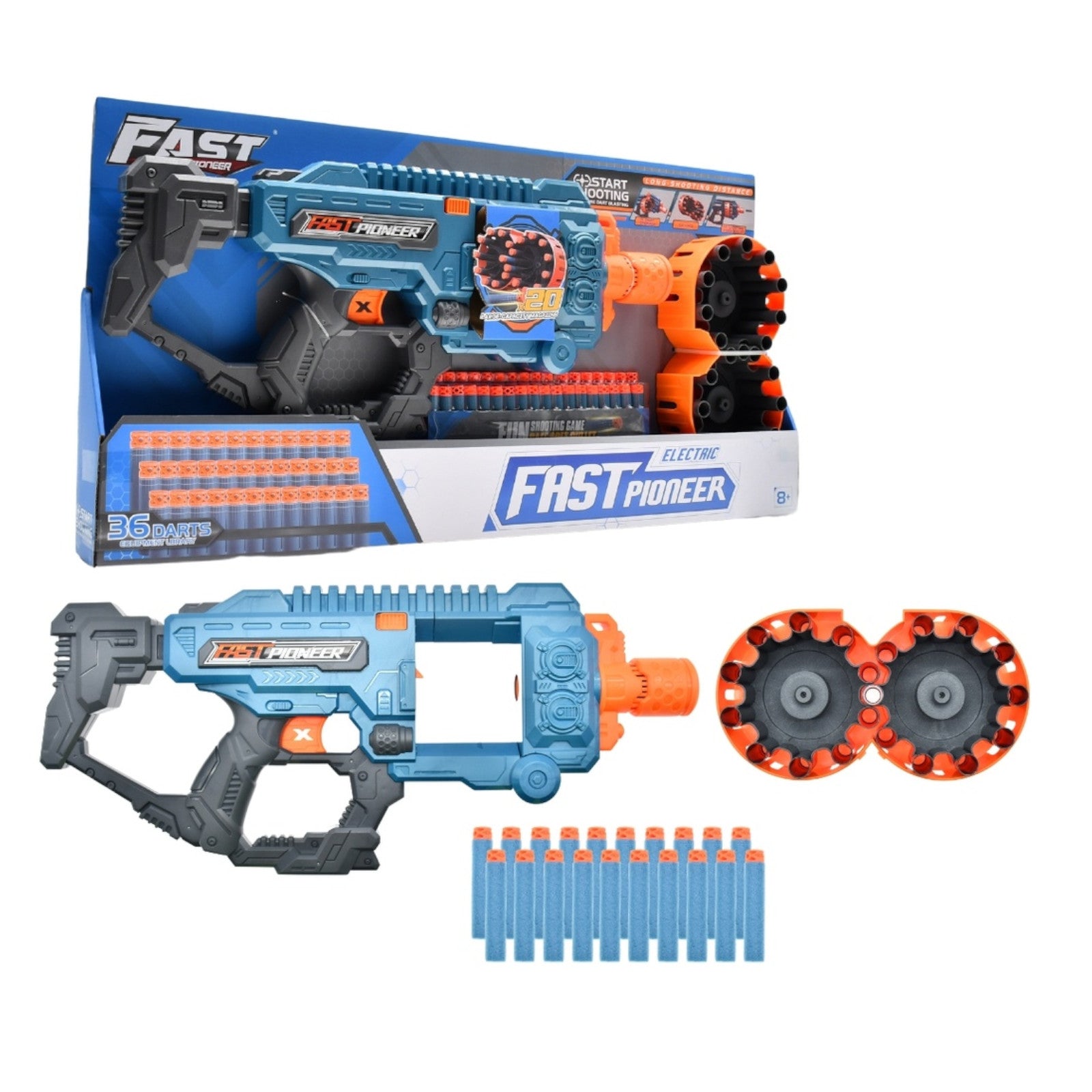 Fast Pioneer Electric drum load Indoor Toy Soft Bullet Toy Gun