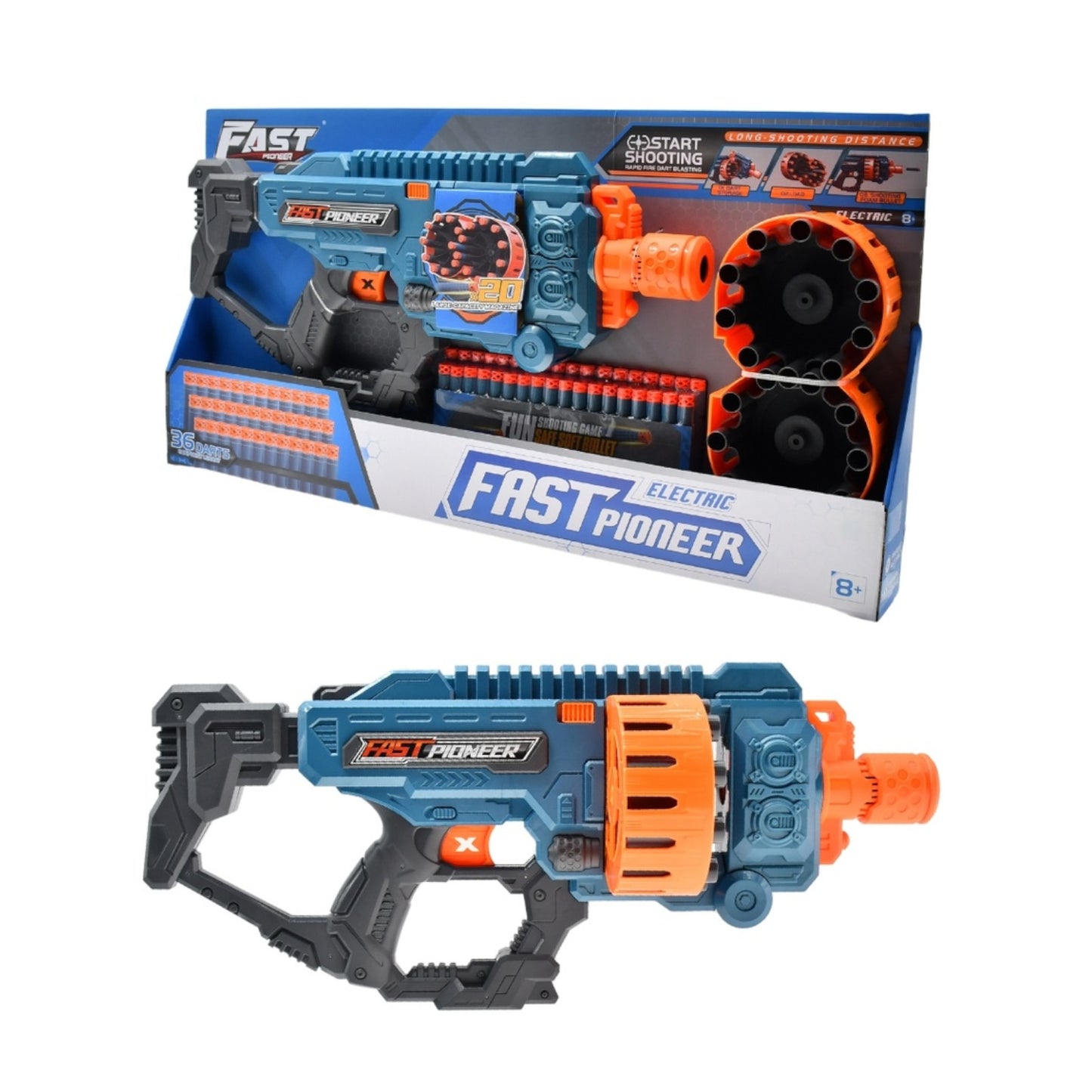 Fast Pioneer Electric drum load Indoor Toy Soft Bullet Toy Gun Alternate 3