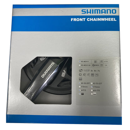 Shimano Altus Square Taper 48/38/28T 175mm with Chainguard 8 Speed Bike Triple Chainset FC-M311 Alternate 1